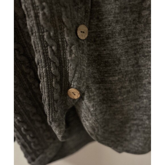 Dressfo Gray Cable-Knit Sweater Dress W/ Button Accents Size 8 Long Sleeved L - Picture 6 of 9